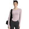 Roupas de Yoga para Mulheres 2026 Novo Estilo Gola Redonda Manga Longa Tops Esportivos Modelagem Justa Corrida Pilates Treinamento Roupas Fitness
