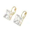 Ear Cuffs Quadrados Geométricos de Cristal Strass Estilo Doce Super Fada Brincos Exquisitos Toque de Luxo Leve High-End Europeus e Americanos
