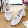 Zapatos Blancos de Lona Casuales para Mujer con Diseño de Grulla de Almohada Blanca Zapatos de Rendimiento para Gimnasia y Baile de Mujer Zapatos de Trabajo para Enfermera de Farmacia Suela Suave