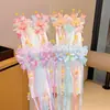 Nuevo Estilo Antiguo Adorno para el Cabello Accesorios de Pasador de Pelo Hanfu para Niños con Flor de Cinta Pasador de Pelo Niña Pasador de Pelo con Borla de Mariposa