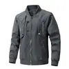 Nueva chaqueta de vuelo transfronteriza para hombre, chaqueta casual, abrigo de remaches de color liso, estilo retro americano, cuello alto para hombre, holgada y moderna