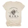 Camiseta Casual Europeia e Americana Homeschool Pr 22 6 Mama Transfronteiriça Verão Gola Redonda Manga Curta Tops Prontos para Mulheres