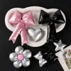 Couro PU prata laço coração pentagrama flor embalagem chaveiro DIY pingente acessórios floricultura atacado