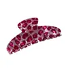 Design de Grampo de Cabelo Rosa com Estampa de Leopardo em Acetato Estilo Coreano, Presilha Jacaré, Presilha de Luxo Acessível, Acessórios de Cabeça e Cabelo de Alta Qualidade