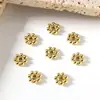 Suministro Listo de Accesorios Hechos a Mano de Copo de Nieve de Acero Inoxidable para DIY, Cuentas Espaciadoras de Copo de Nieve Bañadas en Oro Real, Múltiples Especificaciones