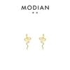 Pendientes Modian Originales de Plata de Ley S925 con Forma de Serpiente Abstracta para Mujer Pendientes de Moda Populares Ins Pendientes Versátiles de Estilo Coreano