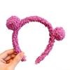 Ins Internet celebridade hairpin Coreia do Sul bonito urso headband lavagem facial faixa de cabelo outono e inverno bola de pelúcia vendendo headband bonito cocar