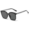 Gafas de Sol Polarizadas para Mujer, Protección Solar de Verano, Cadena Metálica de Alta Gama, Montura Grande, Gafas de Sol Antivibración UV para Hombre