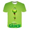 Moletom com Capuz para Cosplay com Estampa Digital 3D de Manga Curta, Mesmo Estilo do Grinch