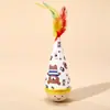 Brinquedo arranhador para gatos com base de madeira, estampa fofa de desenho animado, acessórios de pena, divertido e entretenedor, balança e volta, resistente a arranhões e durável