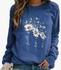Moletom Feminino Casual Solto de Manga Longa com Estampa Floral 3D Europeu e Americano Cross-border