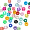 Miçangas Acrílicas Transparentes de Furo Grande 4*7mm Cor Sólida Plástico Soltas Miçangas para Artesanato DIY Corrente de Celular Material de Miçangas para Crianças