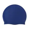 Touca de natação de silicone popular internacional para meninos e meninas, proteção para orelhas, ideal para cabelos longos, proteção solar, touca de natação de cor sólida, venda direta da fábrica.