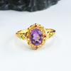 Anillo de Amatista Natural Guan Yu Anillo de Gema Púrpura Joyería Fábrica Venta al por Mayor Dropshipping S3121304