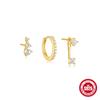 Pendientes de plata de ley S925 con diamantes tachonados de diamantes, temperamento moderno, pendientes adecuados para Europa y Estados Unidos, clip de oreja con personalidad de ojo de caballo caliente