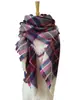 Bufanda de cuadros grandes camuflaje estilo celebridad nueva para mujer, pañuelo cuadrado, chal de cuadros coloridos