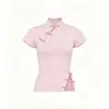 Tops sem mangas com estampa floral de primavera e verão, gola halter, corte justo estilo cheongsam, disponíveis em vários estilos, atacado para mulheres