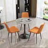 Conjunto de Mesa e Cadeiras de Pedra para Recepção de Loja, Lazer, Mesa Redonda Pequena para Apartamentos Pequenos, Atacado Estilo Moderno Minimalista