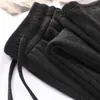 Calça de Arroz Glutinoso Cinza Escuro Outono e Inverno para Mulheres 2025 Nova Cintura Alta Macia e Cera Caimento Amplo Perna Reta Solta Casual