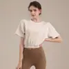 Ropa de Yoga con Cintura Suelta Camiseta de Manga Corta Transpirable de Secado Rápido Top Deportivo de Fitness Ropa Exterior de Pilates para Mujer Ropa de Fitness