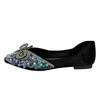Sapatilhas de Bico Fino Estilo Francês Sapatos de Salto Baixo Femininos 2024 Novos Sapatos de Primavera e Outono Sapatilhas Sapatos de Decote Baixo Grande Quantidade Tratamento Preferencial