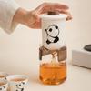 Conjunto de chá de viagem Wenchuang Panda terno Um pote Quatro xícaras Copo expresso de acampamento ao ar livre Portátil Presente de acompanhamento de cerâmica