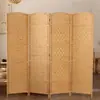 Corda de papel trançada divisória de varanda de hotel tela dobrável chinesa tela multitarefa grande favoravelmente