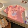 Camiseta de manga curta para uso infantil Moda Impresso Desenho Animado Bonito Verão Top Infantil Algodão Pequeno Irmão e Irmã Thin Top