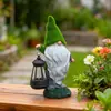 Luminária Solar para Exterior Transfronteiriça, Ornamento de Artesanato em Resina, Estátua de Gnomo Decorativa para Paisagismo de Jardim