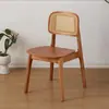 Silla de Comedor Nórdica de Madera Maciza para Restaurante, B&B, Hogar, Silla de Mimbre, Silla Simple de Ocio para Sala de Estar, Silla Moderna de Mimbre