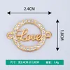 Novo Colar Pulseira Pingente Duplo Círculo Recortado Letra Ponto Diamante Pingente Atacado Joias Criativas Acessórios DIY