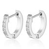 Aretes Sencillos de Acero Inoxidable con una Fila de Diamantes de 9 mm de Venta Caliente en Amazon Europeo y Americano, Oro de 18K, Moda, Versátiles, Venta al por Mayor