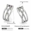 Brincos de aço inoxidável transfronteiriços, únicos e estilosos, linhas geométricas versáteis, em formato C com diamantes incrustados, banhados a ouro 18K, brincos à prova d'água e que não perdem a cor