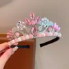 Nueva Tiara de Corona de Princesa Dibujos Animados Infantiles Diadema de Cristal Diadema para Niñas Regalo de Cumpleaños para Niñas Corona Atmosférica