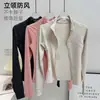 Chaqueta Deportiva de Manga Larga para Correr con Cuello Alto para Mujer, Cintura Adelgazante, Top Versátil para Fitness, Entrenamiento de Pilates, Yoga