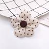 Botón de tela estilo coreano con diseño de flor de puntos de color curry, accesorios para el cabello para niños, bricolaje, ropa, zapatos, calcetines, bolsos, accesorios, decoración.