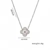 Collar con Colgante de Trébol de Cuatro Hojas de la Suerte de 13 mm Acero de Titanio Lujo Ligero Moderno Diseño de Doble Cara de Nácar Joyería para Clavícula