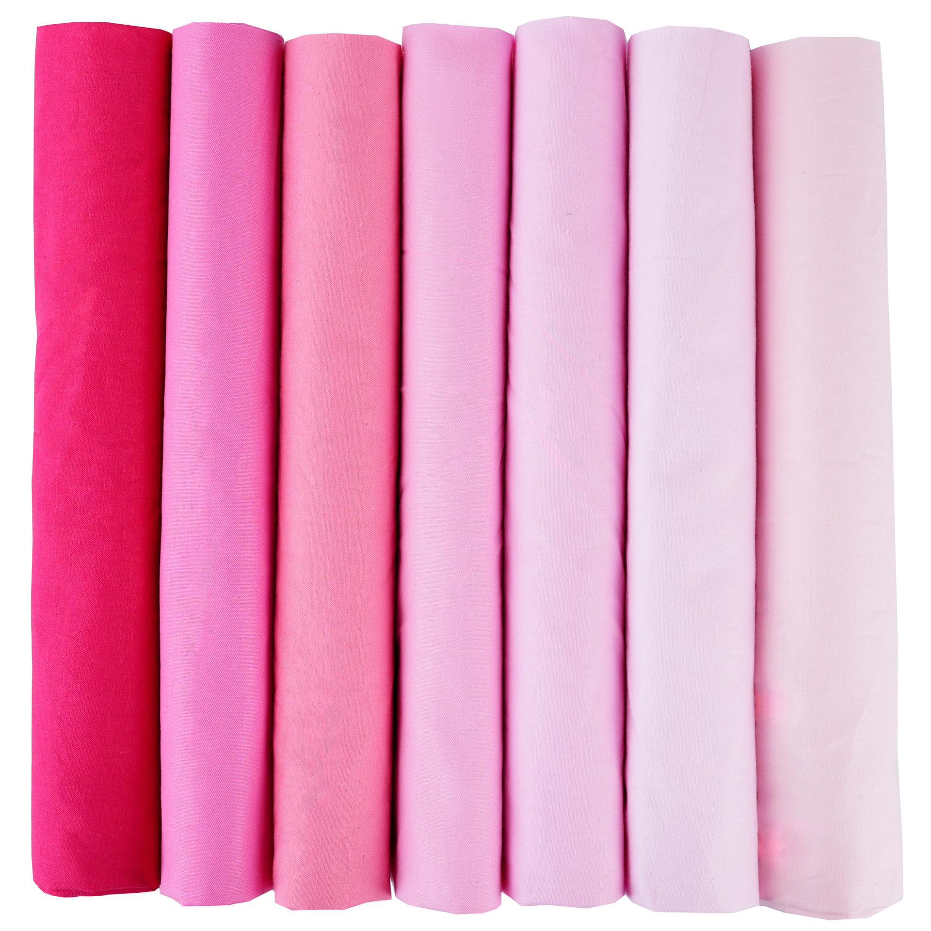 粉色纯色斜纹拼布布组