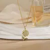 Colar para Mulheres, Flor de Zircônia Bauhinia Giratória da Moda Nicho Moda Novo Design Pingente Titânio Aço Colar de Temperamento