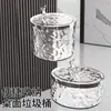 Lixeira de Mesa com Fechamento por Pressão Caixa de Armazenamento à Prova de Poeira para Cozinha com Tampa Lixeira Transparente Caixa para Lixo com Controle Remoto