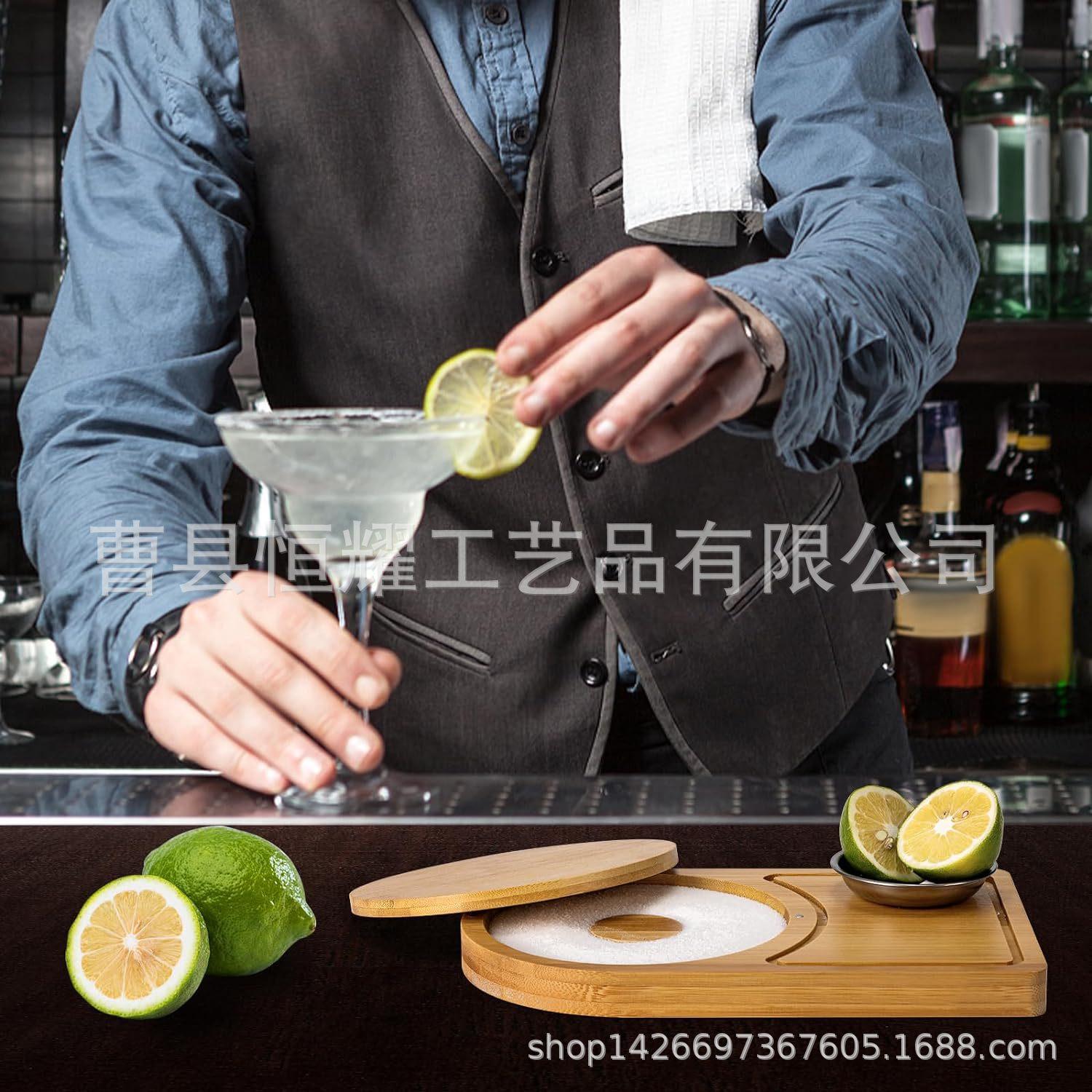 木制长方形酒杯托吧台酒杯收纳盘 家用小酒杯收纳盘盐杯BSCI