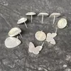 Brincos de Prata Tarraxas Suportes Vazios Materiais DIY para Cravação Acessórios de Tarraxas para Bordado Antigo Suportes Vazios para Orelhas