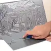 Clase de Arte Estampación con Tinta Placa de Grabado Placa de Goma Blanda Verde Placa Blanda de PVC Placa de Goma de Cáñamo Placa de Goma para Grabado Gris