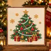 Kit de Pintura de Perlas Navideñas 5D DIY Papá Noel Renos con Borde Impreso Pintura de Diamantes Decoración Casera Hecha a Mano