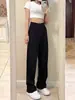 150 Pantalones de Pierna Ancha para Personas Pequeñas para Mujer Verano Delgados de Cintura Alta Tallas Grandes MM Gorditas Cubren Defectos Adelgazantes Negro Pantalones Largos Rectos