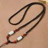 Corda para Pingente de Cinábrio de Alta Qualidade Cordão de Colar Masculino Cordão Trançado à Mão Pingente de Jade Hetian Pingente de Jadeíta Jade Cordão Ajustável para Homens e Mulheres
