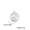 Colgante de acero inoxidable nuevo transfronterizo corte de acero inoxidable acero liso colgante de voleibol accesorios de joyería DIY al por mayor