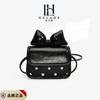 Bolsa Infantil Estilo Coreano Menina Fofa Laço Pequena Quadrada Couro Oleado Retrô Bolinhas Redondas Bolsa Transversal Pai-Filho Bolsa de Batom