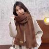 Bufanda de Punto Estilo Coreano para Pareja Otoño e Invierno para Mujer, Calentador de Cuello de Moda Cálido y Tendencia, Chal Versátil Tejido de Lana para Hombre