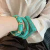 Conjunto de Quatro Peças de Pulseira Aberta Redonda Irregular Metálica Europeia e Americana, Pulseira Fashion e Versátil, Joia de Design de Nicho